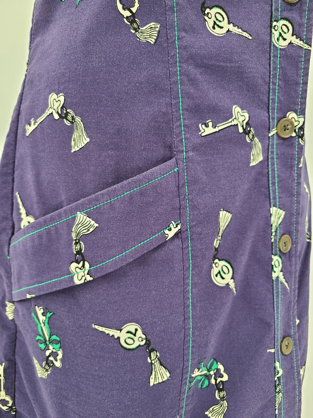 Anthropologie's Maeve Mini Halter Dress With Whimsical Key Print Size XL